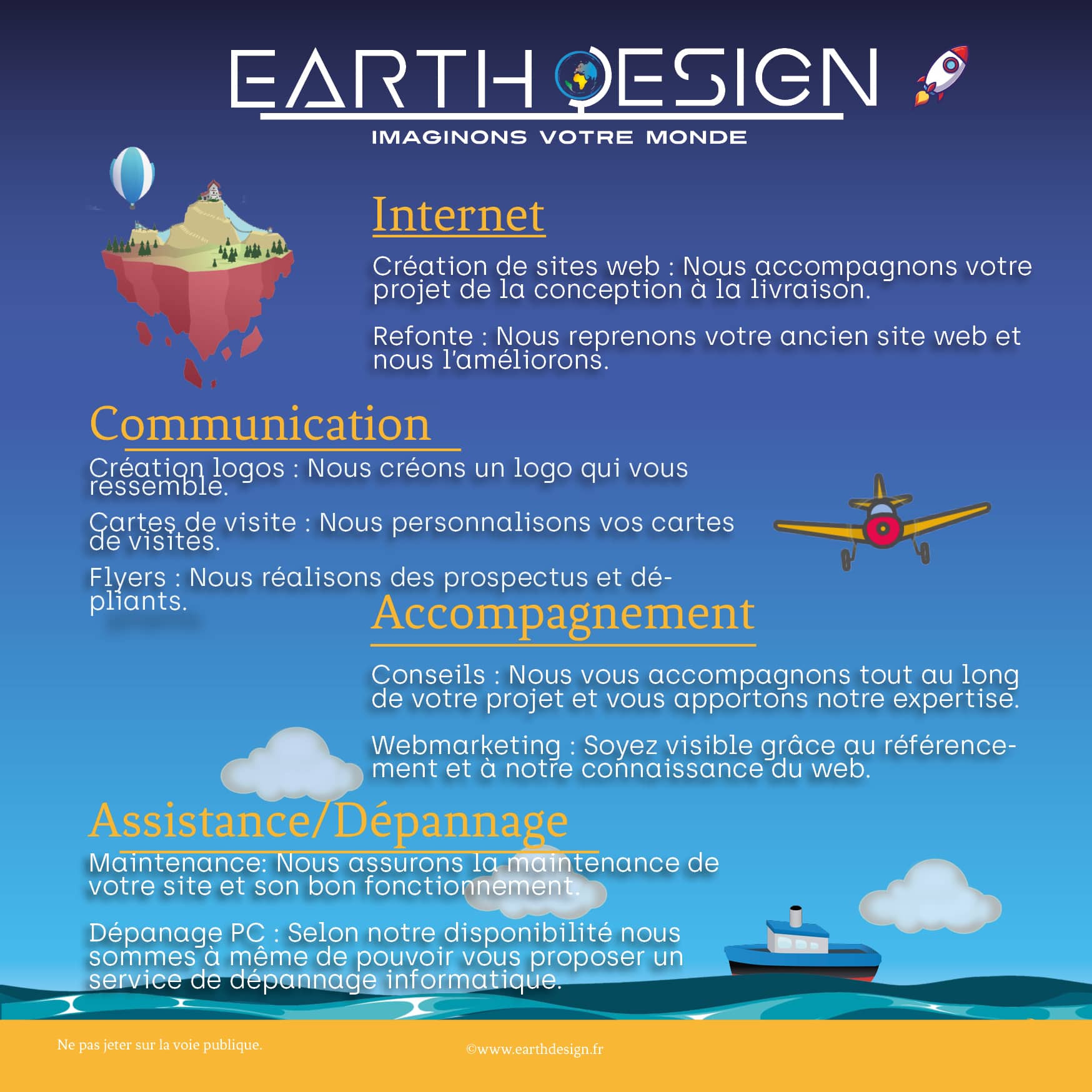 carte de visite earthdesign recto